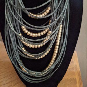 Long Green and Gold Necklace